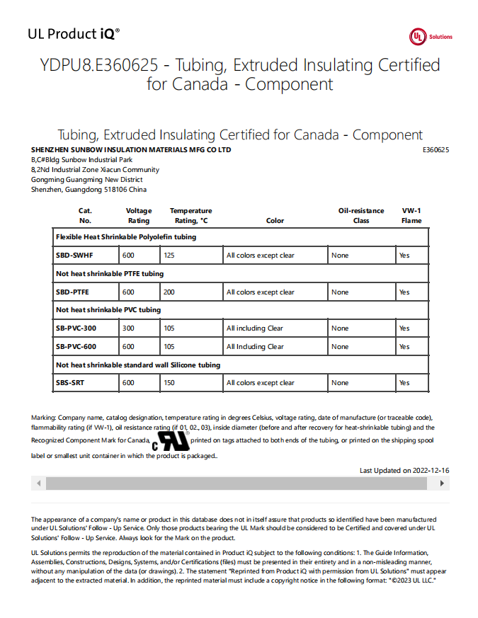 YDPU8.E360625 - Tubing, Extruded Insulating Certified for Canada - Component _ UL Product iQ.png